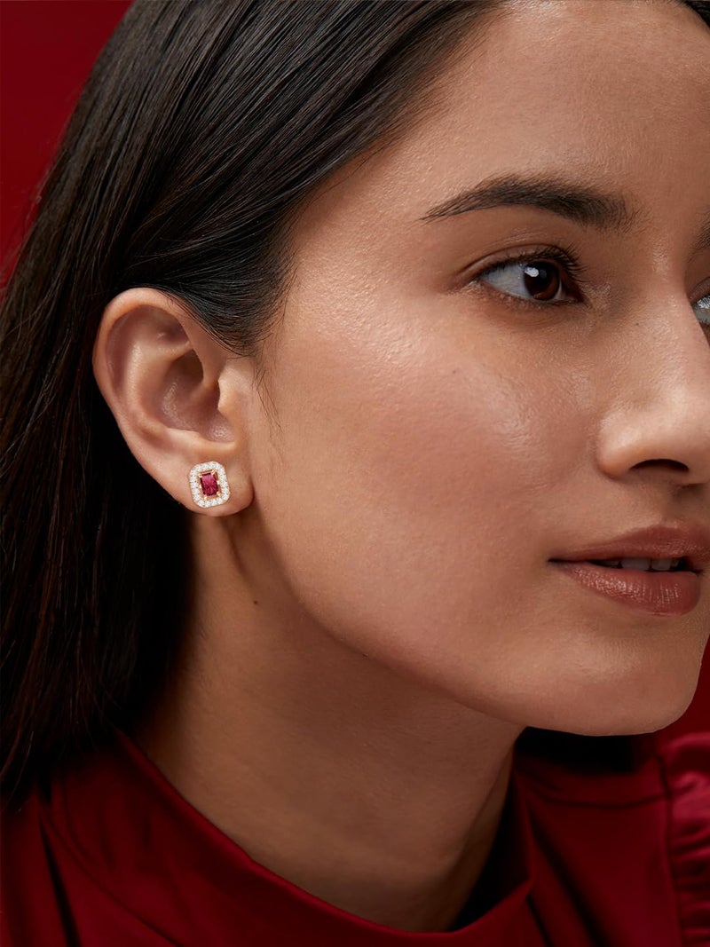 MINUTIAE Rose Gold-Plated Contemporary Stud Earrings for Women's & Girls | Teardrop Shape Earring | Fashion Jewellery MNT0473RD_RG - Image 4