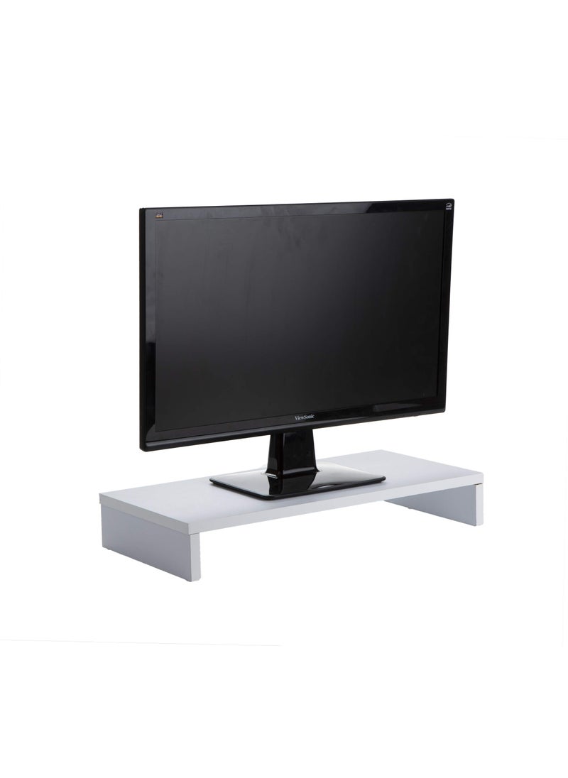 Mind Reader Mind Reader Woodland Collection Monitor Stand 33 lb Capacity Desktop Organizer White 