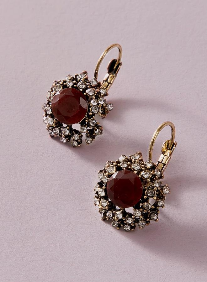 Styli Embellished Huggie Earrings - Image 3