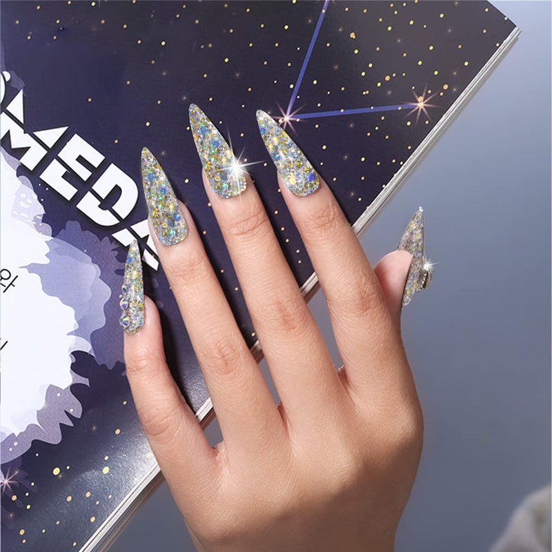 MAYCHAO 15ML Stellar Glitter Gel Nail Polish 1Pc Stella Glitter Gel Polish Soak Off UV LED Nail Polish Nail Art Starter Manicure Salon DIY at Home, 0.5 OZ - Image 3