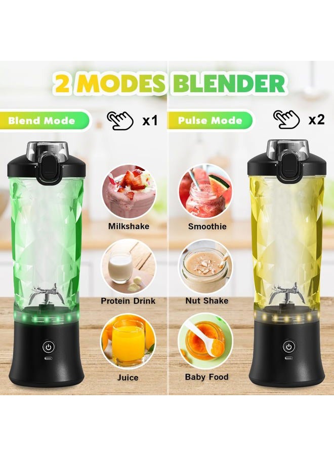 NexaEase Portable Blender Personal Juicer for Shakes and Smoothies - 20 OZ Electric Protein Shaker Bottle with 6 Blades, Travel Lid, USB-C Rechargeable - Mini Small Blender Cup for Kitchen, Office, Gym - Image 3