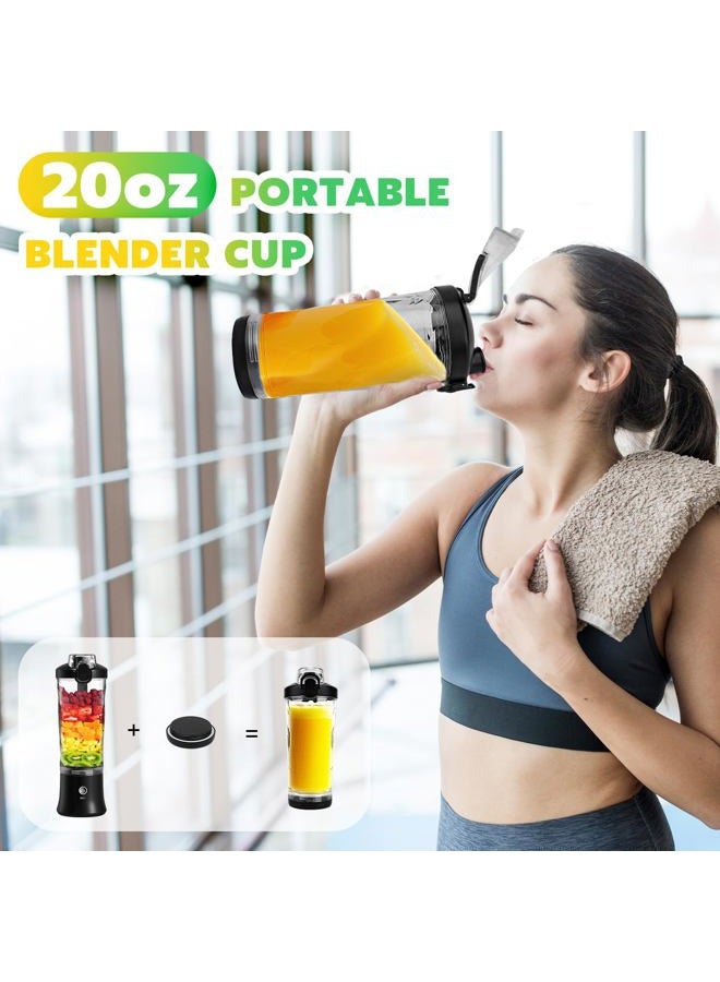 NexaEase Portable Blender Personal Juicer for Shakes and Smoothies - 20 OZ Electric Protein Shaker Bottle with 6 Blades, Travel Lid, USB-C Rechargeable - Mini Small Blender Cup for Kitchen, Office, Gym - Image 4
