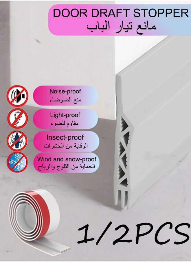 Generic Door Draft Stopper Under Door Seal Door Air Stopper  Door Sweep for Exterior & Interior Doors Door Bottom Draft Blocker Dust and Noise Insulation Grey 100CM  - Image 1