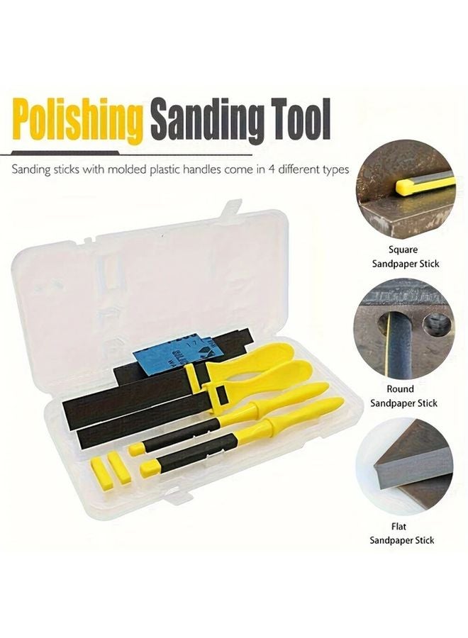 4Pcs Plastic Polishing Sanding Tool Set With Ergonomic Handles Sandpaper Wheel Sanding Stick - Image 4