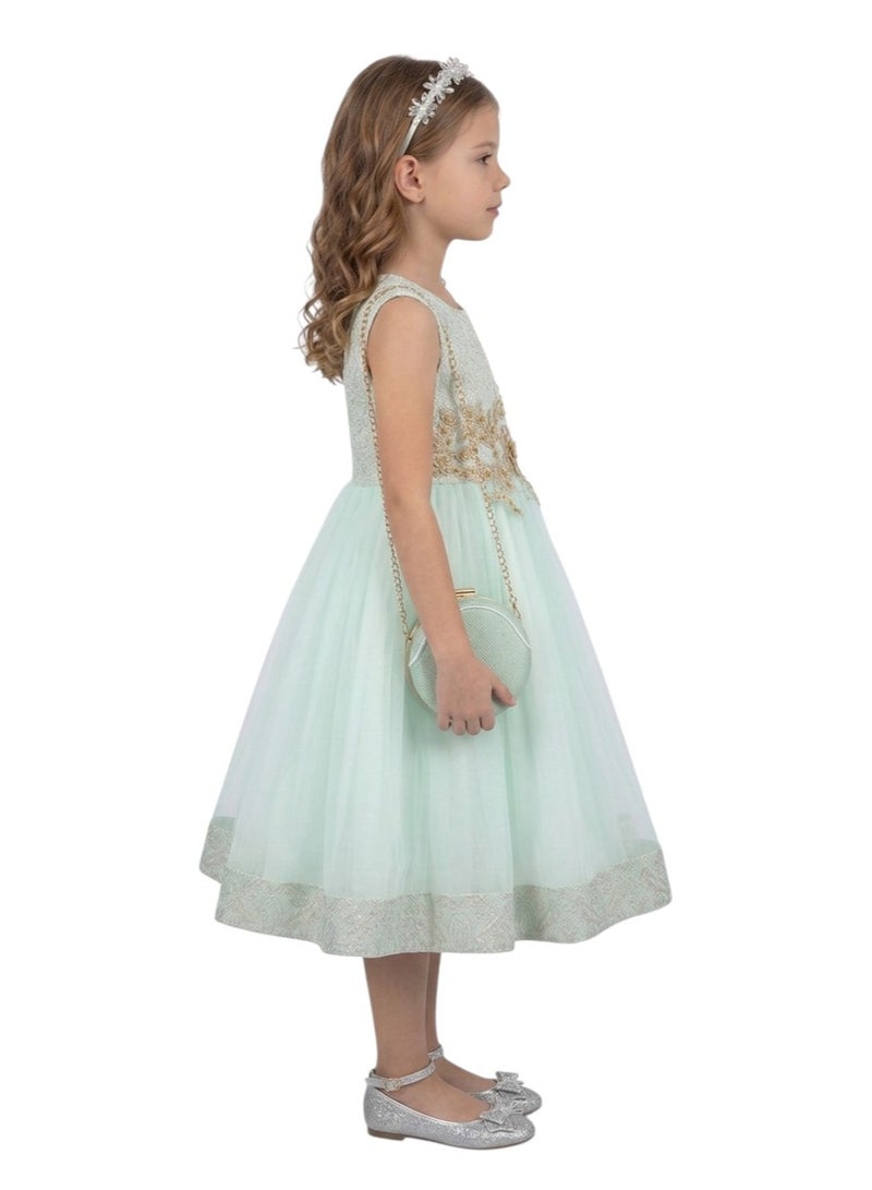 دىدانيالا فستان حفلات ياسمين أخضر مع جاكيت وحقيبة - Image 3