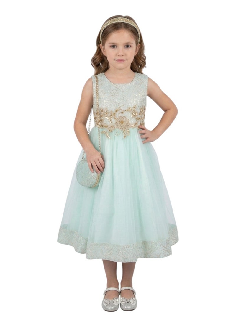 دىدانيالا فستان حفلات ياسمين أخضر مع جاكيت وحقيبة - Image 2