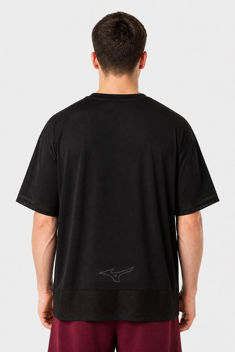 Mizuno Men Sportswear Fit Short Sleeve Training T-Shirt, Black - Image 4