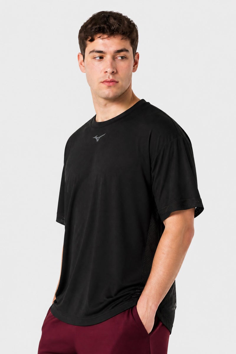 Mizuno Men Sportswear Fit Short Sleeve Training T-Shirt, Black - Image 3