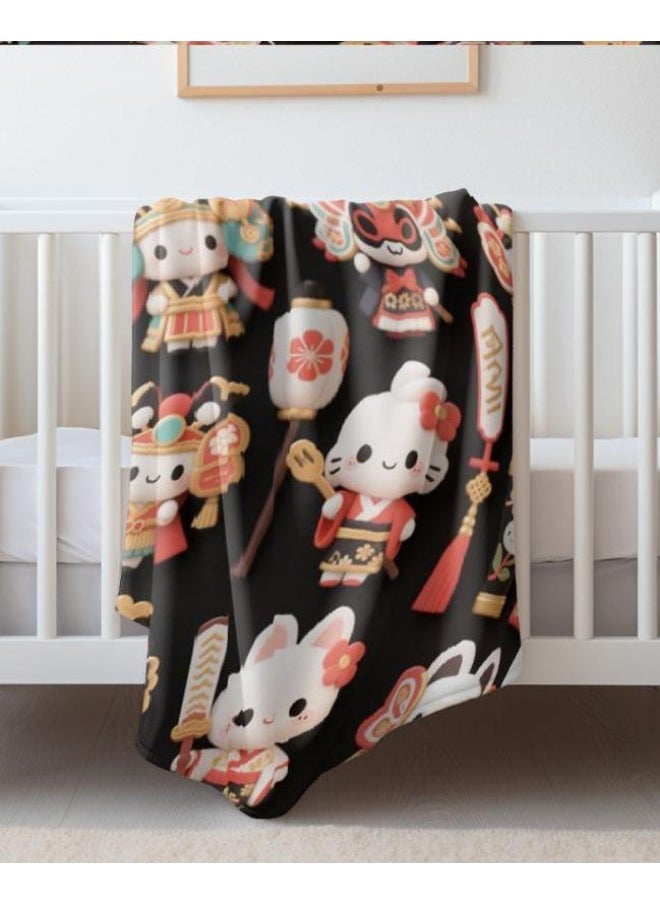 General - Baby and children's cartoon flannel thin blanket (warm and comfortable, suitable for sleep, games) 70cm*100cm - 205 - Image 1