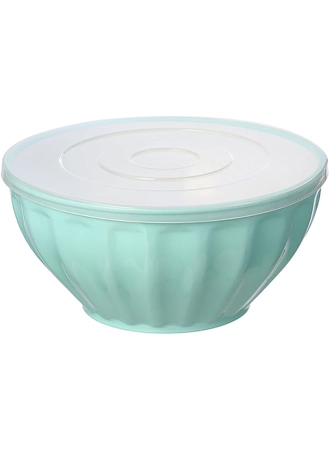 Felli Contemporary Design Round Salad Bowl With Lid Blue And White 3500Ml Y1K120218 G - Image 1