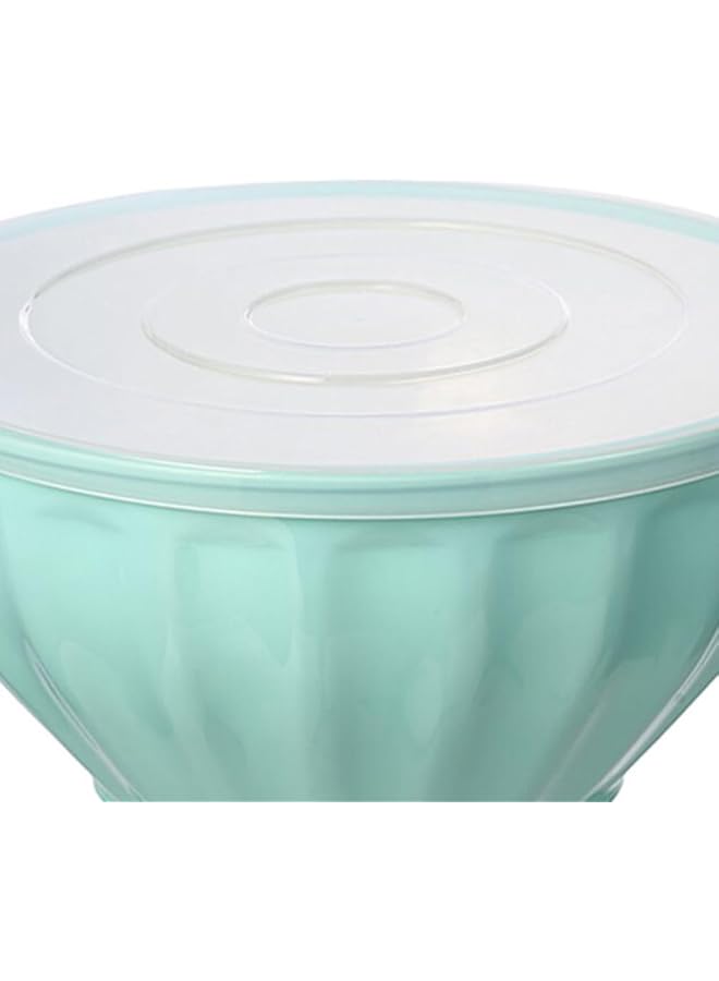 Felli Contemporary Design Round Salad Bowl With Lid Blue And White 3500Ml Y1K120218 G - Image 2