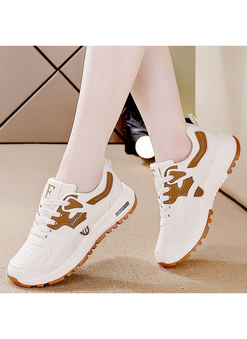 Generic Womens Plus Size Sneakers 2024 Spring New Korean Casual Dad Shoes 5162 khakis 