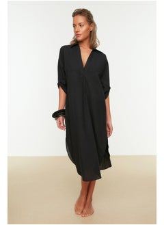 Black Midi Woven Slit Beach Dress TBESS21EL3847 - pzsku/Z40EE7E7C6E4CF9B21857Z/45/_/1730941575/b8463b26-b30a-4749-b396-2036ad89ab82