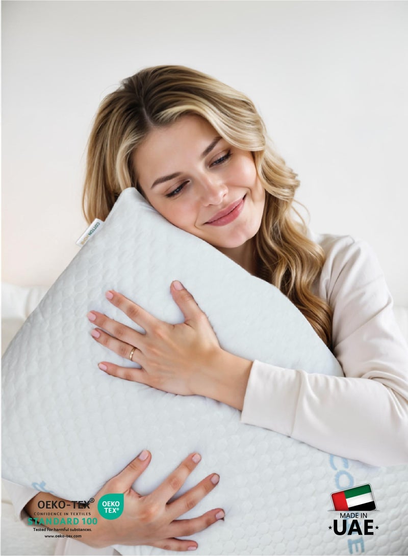 كوتون هوم Cotton Home® Collant 100% مقاوم للماء وسادة حامي Coollant حامي وسائد للنوم الساخن ناعم حريري مقاس قياسي 50x75 سم، 20x60 بوصة غطاء وسادة صيفي مع سحاب أبيض حزمة 1 - Image 4