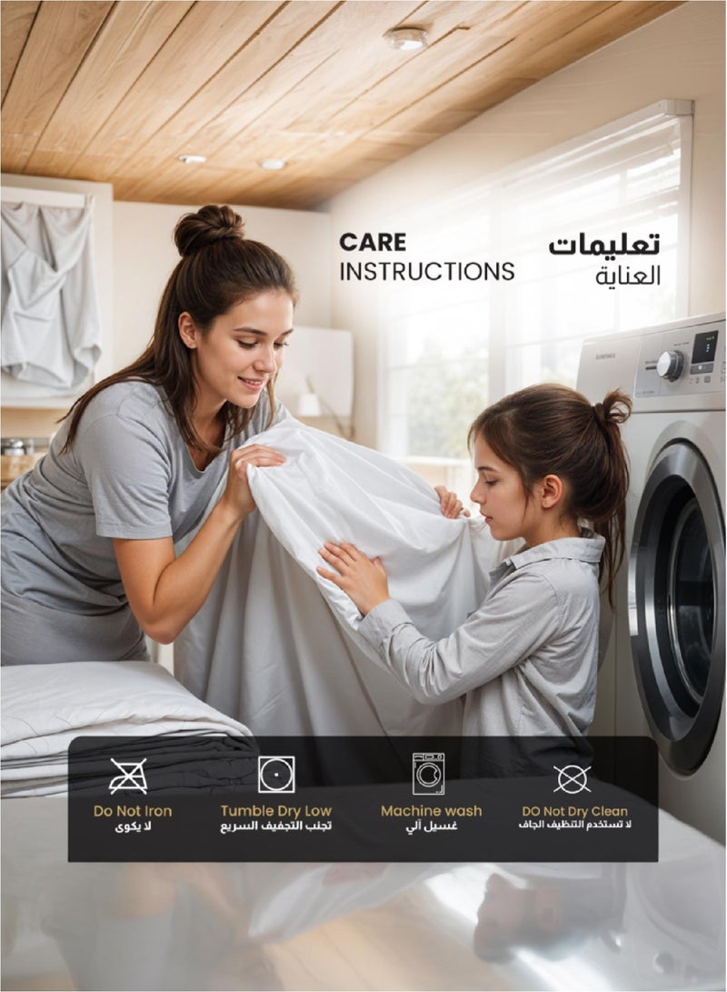 كوتون هوم Cotton Home® Collant 100% مقاوم للماء وسادة حامي Coollant حامي وسائد للنوم الساخن ناعم حريري مقاس قياسي 50x75 سم، 20x60 بوصة غطاء وسادة صيفي مع سحاب أبيض حزمة 1 - Image 5