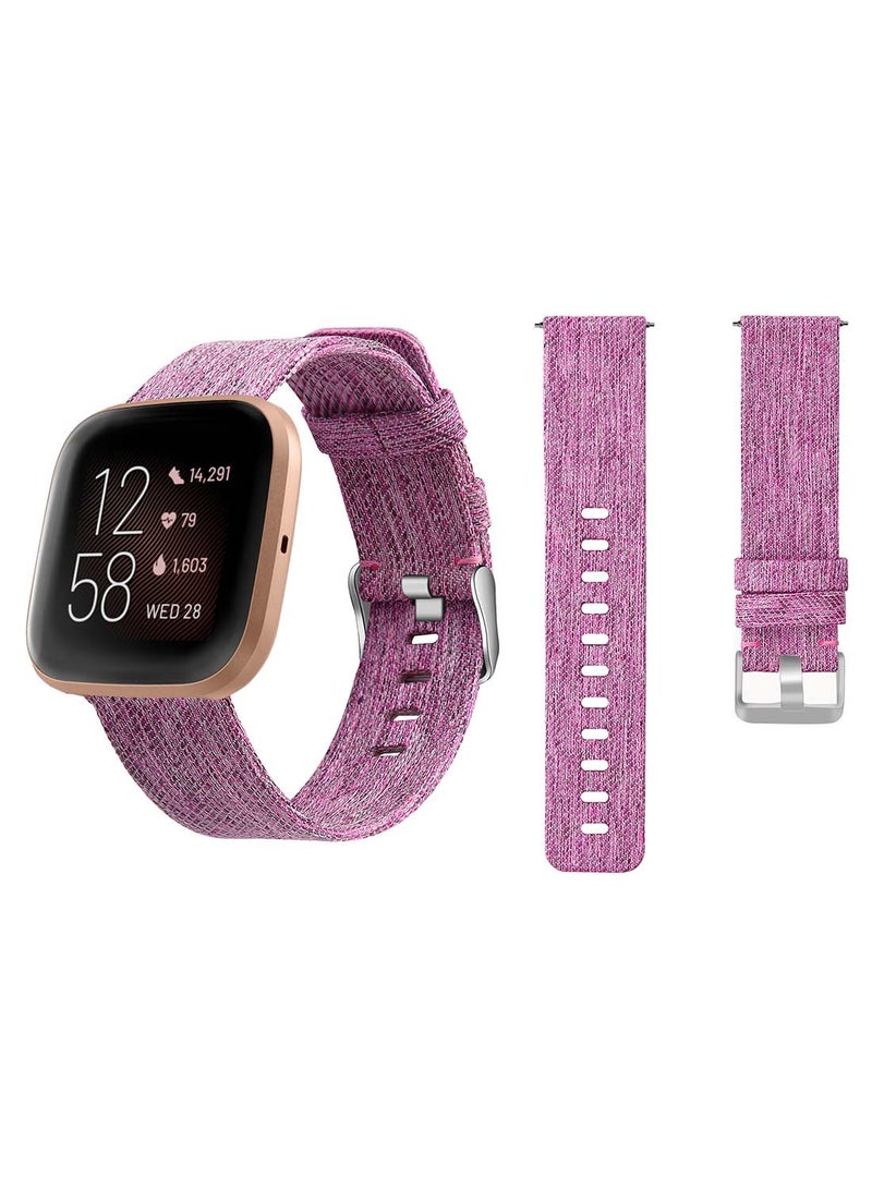 Perfii Fabric Replacement Band for Fitbit Versa 2/1/Lite/SE Purple