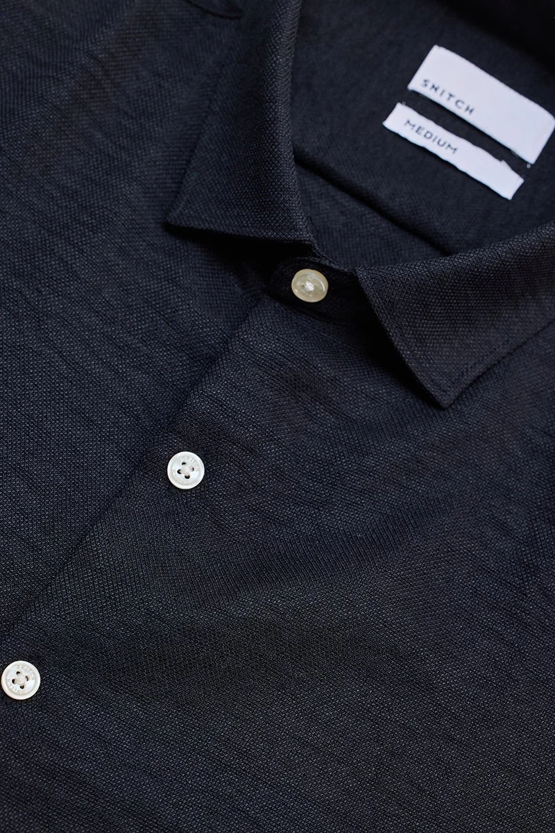 SNITCH Black Textured Shirt