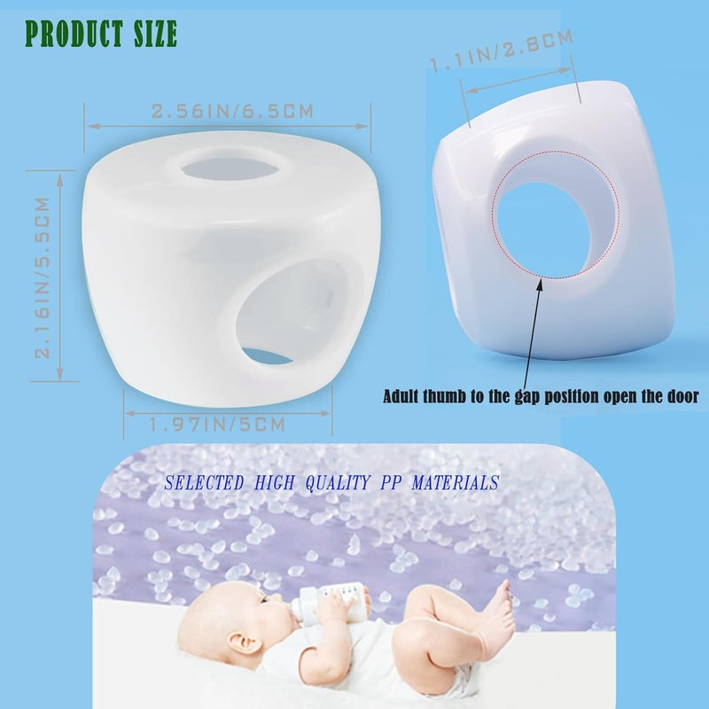 NCGDPZY Child Proof Door Knob Safety Covers  4 Pack Easy Install Baby Door Knob Covers for Kids Durable White PP Material Fits Most Spherical Door Knobs Child Safety Products - Image 2
