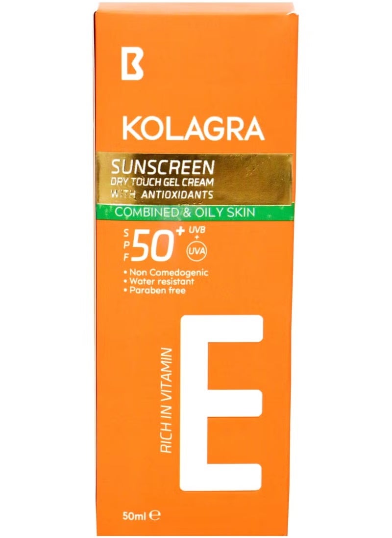 Sunscreen +SPF50 Dry Touch Gel Cream With Antioxidant 50ml