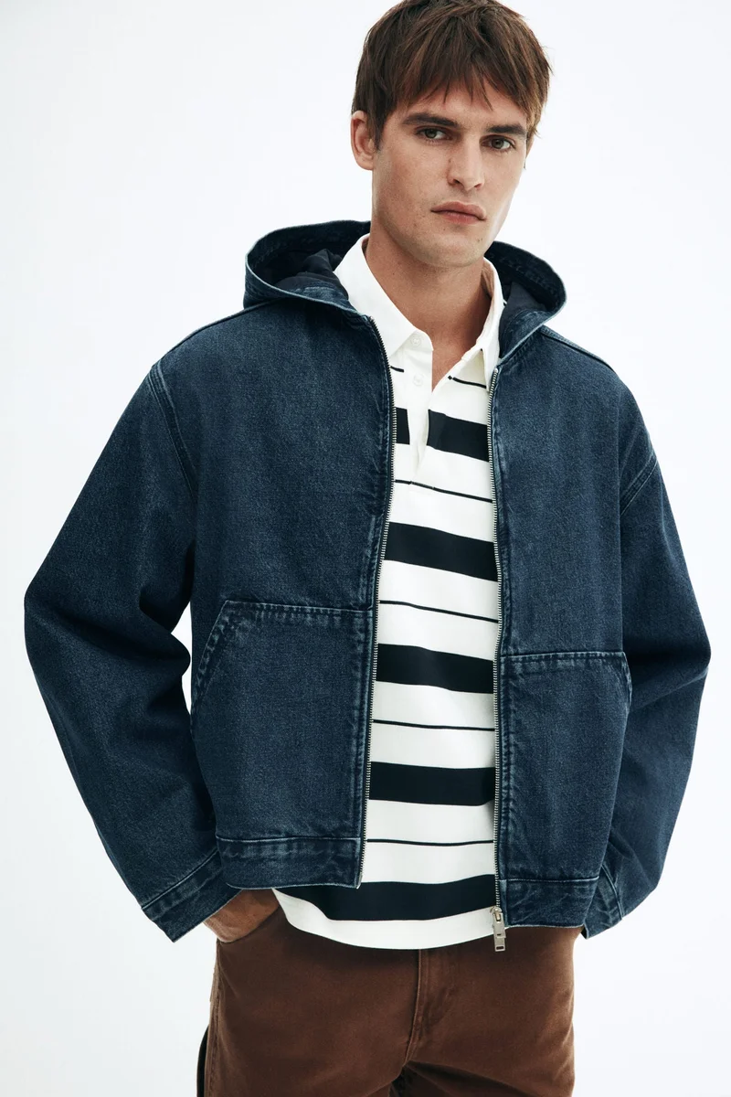 H&M Loose Fit Hooded denim jacket