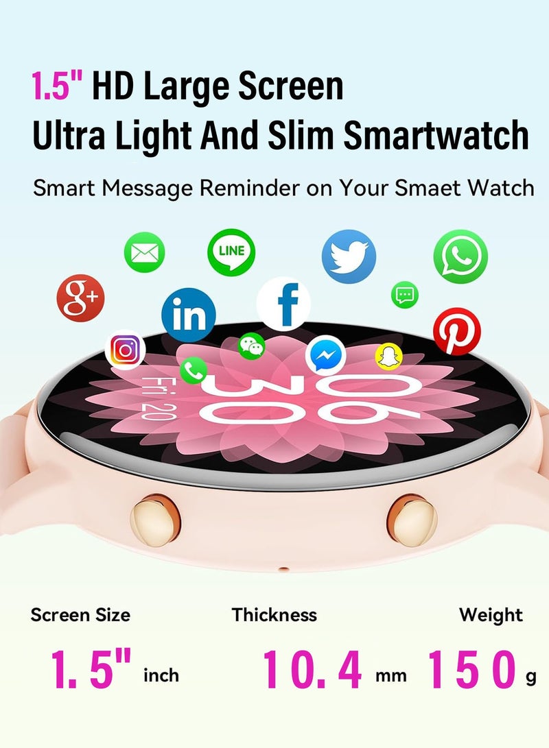 CubeG Smart Watch(Answer/Make Call) | 1.5" Smartwatch for Women's Men's  IP67 Waterproof, 100+ Sport Modes Fitness Activity Tracker, Heart Rate Sleep Monitor, Pedometer Fitness Watch for Android iOS - Image 5