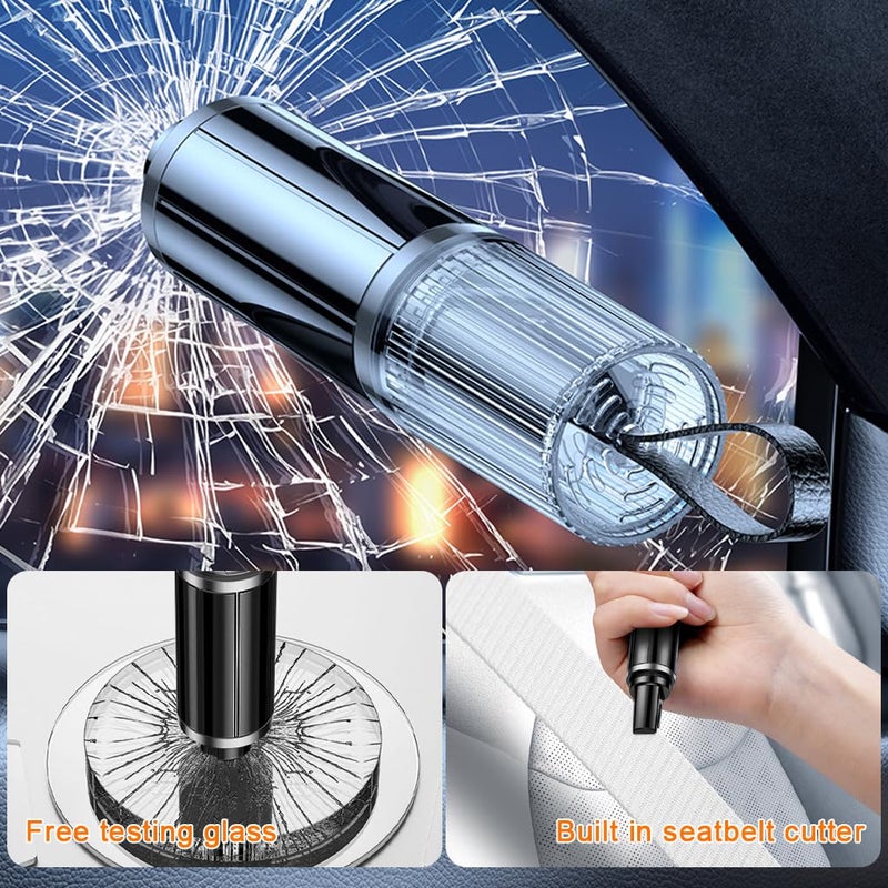 STHIRA Compact Safety Hammers for Car Keyring, 2 in 1 Dual Head Safety Hammer with Seatbelt Cutter & Alloy Steel Window Breaker, Car Emergency Tool Life Hammer - Image 4