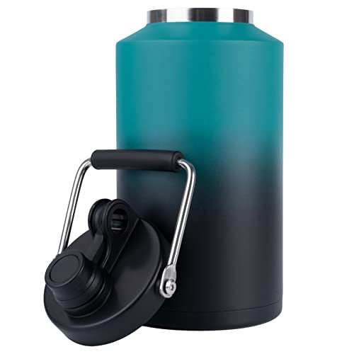 Kerilyn Insulated Gallon Jug with Handle, One Gallon, 128oz Stainless Steel, Large Double Vacuum Water Bottle for Hot & Cold Drinks, Wide Mouth, Sweat Proof, Great for Travel, Camping, Blue Gradient - Image 1
