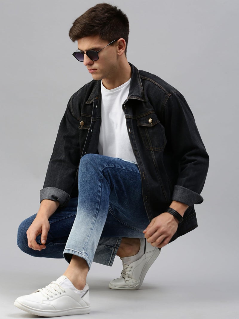 VOGATI Men's Denim Jacket kjt228vog-m_Charcoal Grey_M - Image 2