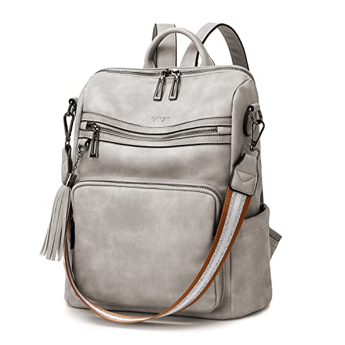 OPAGE Leather Backpack Purse for Women Fashion Tassel Ladies Shoulder Bags Designer Large Backpack Travel Bag - Image 1