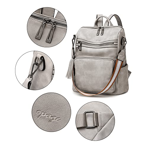 OPAGE Leather Backpack Purse for Women Fashion Tassel Ladies Shoulder Bags Designer Large Backpack Travel Bag - Image 4