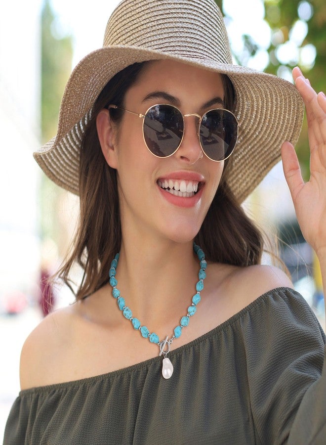 GAVU Women's Baroque Pearl Jewelry, Turquoise Necklace Crystal Chunky Necklace for Women - Image 2