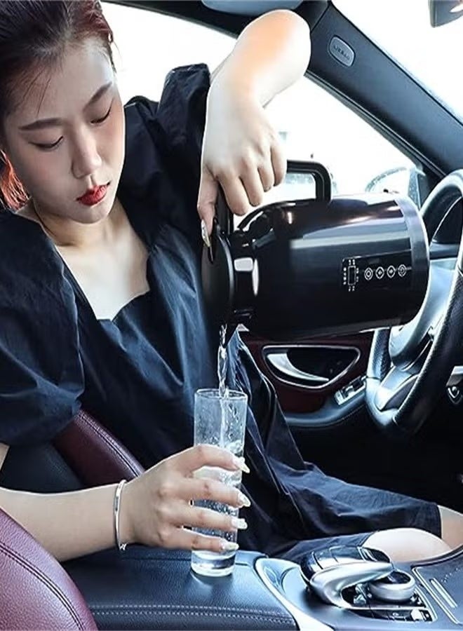 بلو فاير غلاية كهربائية للسيارة بسعة 1150 مل | سخان مياه سريع 12 فولت/24 فولت مع شاشة لمس، قوة مزدوجة، مانع تسرب قوي، مصنوعة من الستانلس ستيل آمن للطعام – مثالية للشاي والقهوة والسفر والرحلات الطويلة 🚗☕ - Image 2