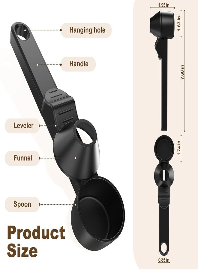 LimanChef Coffee Scoop & Funnel for Reusable K Cup Refillable Coffee Pods,Mess-Free Measuring Spoon 2 TBSP Capacity for Ground Coffee, Protein Powder & Tea, Funnel Design without Spilling(2, Black) - Image 5