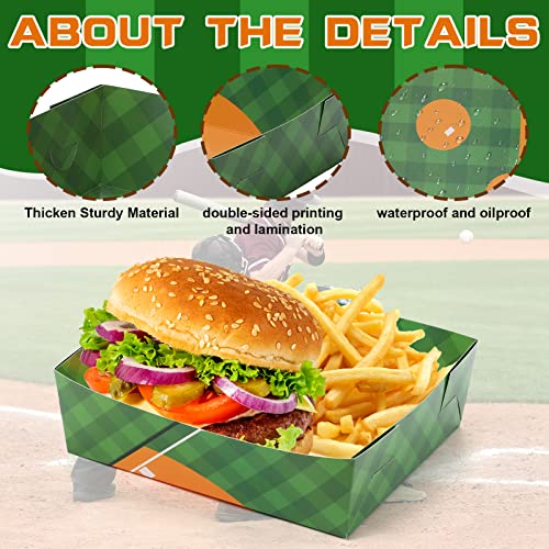 Teling 36 Pcs Baseball Theme Party Supplies Large 5 lb Baseball Plates Trays Food Boat Paper Softball Disposable Nacho Snack Serving Tray Dinner Plate for Softball Birthday Decorations Favor(White) - Image 4