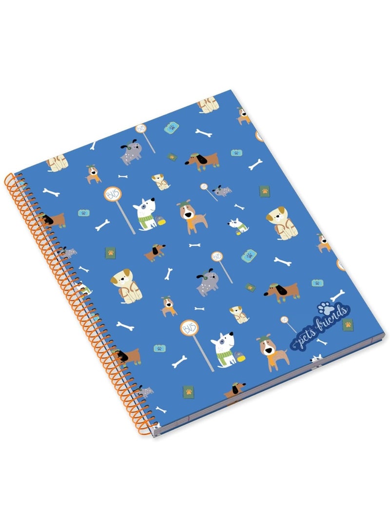 Ambar 1-Piece A4 Size Hard Cover Spiral Notebook Dog Person Design Assorted Colours - Image 2