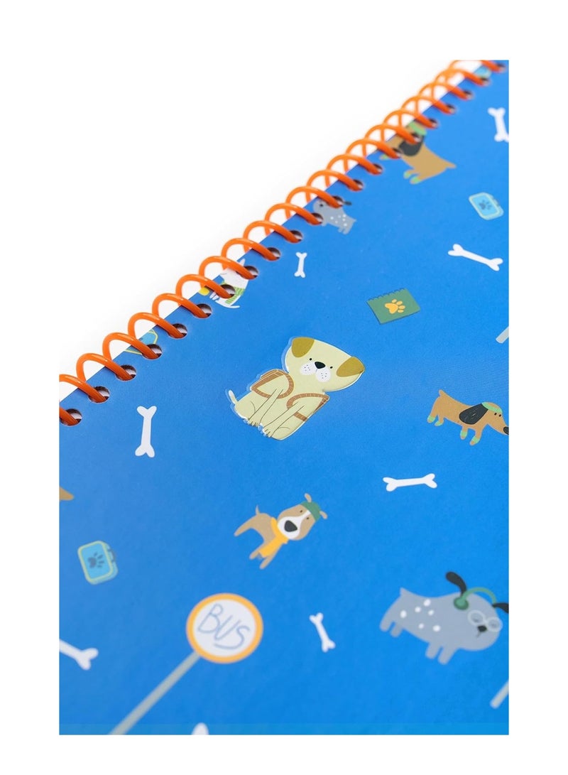 Ambar 1-Piece A4 Size Hard Cover Spiral Notebook Dog Person Design Assorted Colours - Image 4