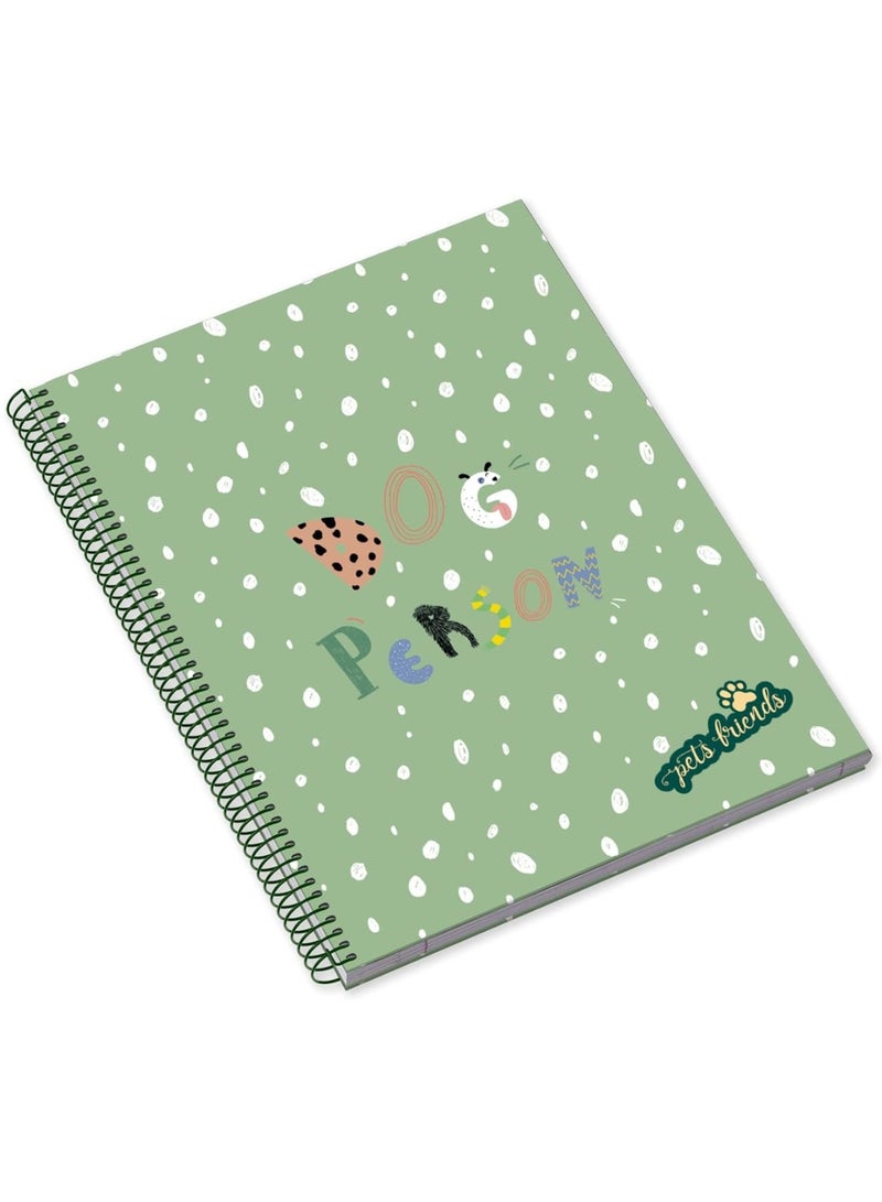 Ambar 1-Piece A4 Size Hard Cover Spiral Notebook Dog Person Design Assorted Colours - Image 3