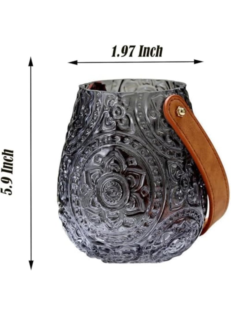 SYOSI Transparent Embossed Glass Vase, Modern Jardiniere Centerpiece for Home Decor, Wedding Table, Living Room, Office, Bedroom, Stylish Floral Decor, Housewarming Gift, Elegant Decorative Piece (Black) - Image 5