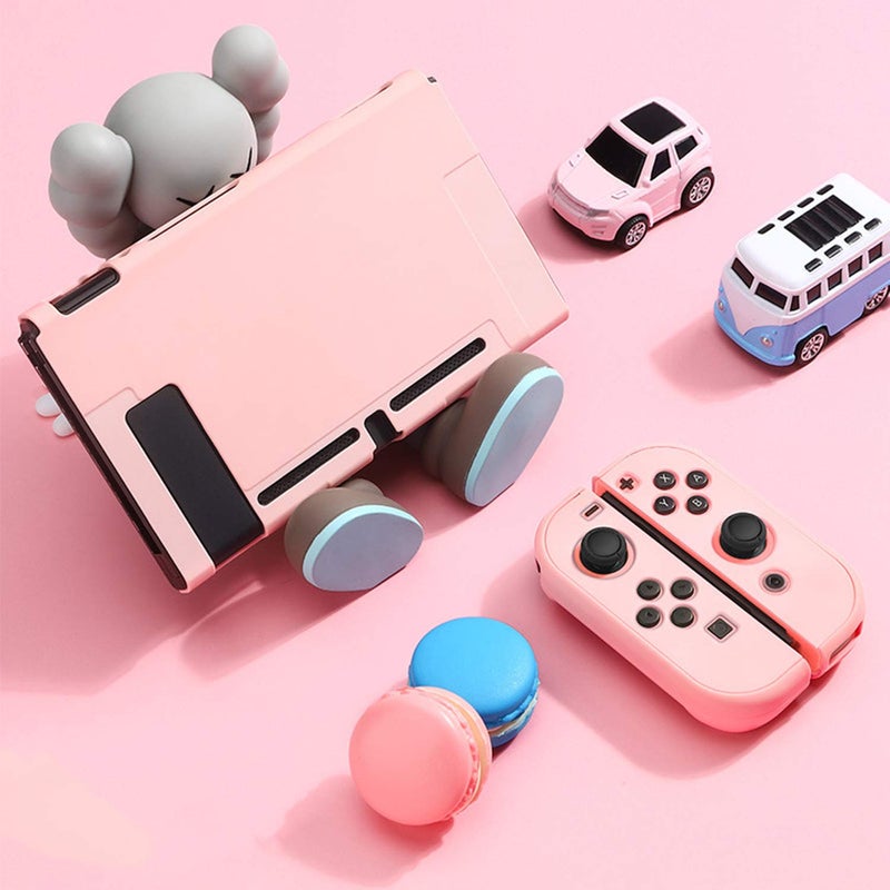 FANPL Pink Case for Nintendo Switch, Hard Shell Cute Protective Case Cover for Switch and Joy Con Controller with 2 Flower Thumb Grips - Comfortable Touch (Sakura Pink) - Image 2