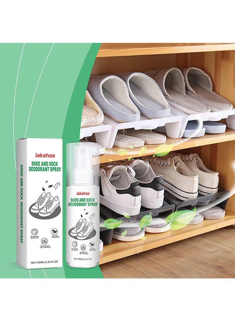 Jakehoe Natural Shoe Deodorizer Spray Muti Purpose Foot Odor for Shoes Sneakers Boots Sandals Shoe Shock Antibacterial Spray  Shoe And Socks Freshener Odor Remover Refreshing Foot Spray  - Image 1