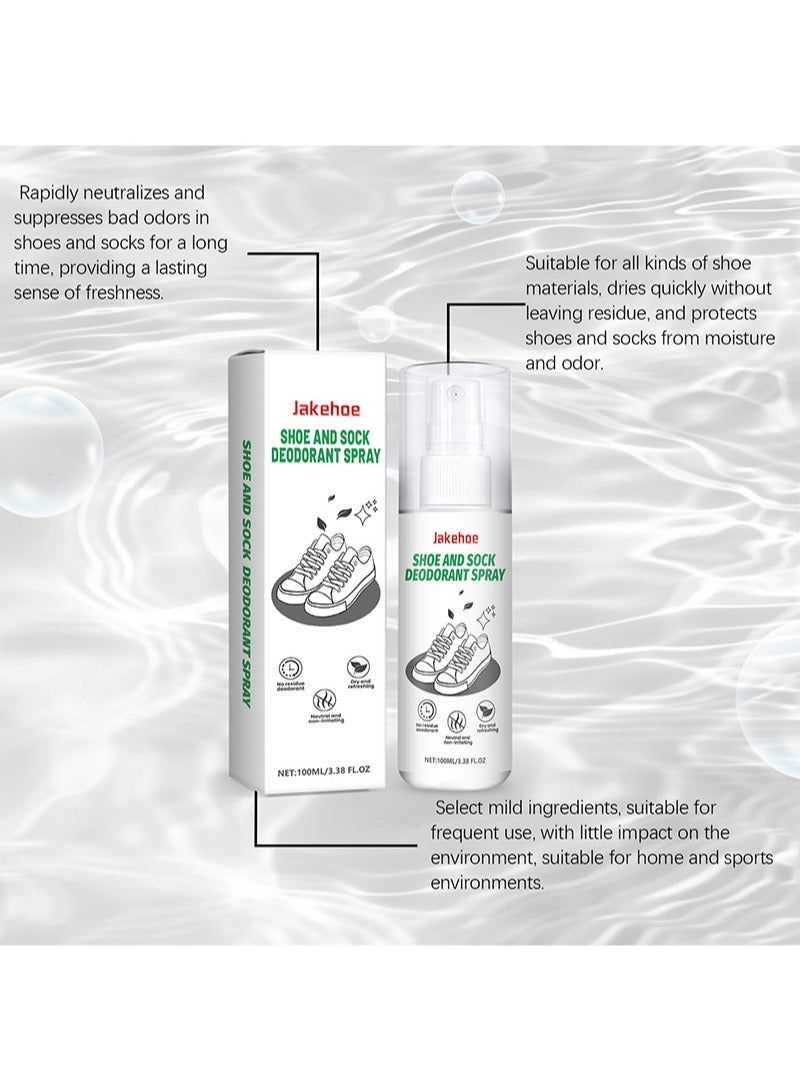 Jakehoe Natural Shoe Deodorizer Spray Muti Purpose Foot Odor for Shoes Sneakers Boots Sandals Shoe Shock Antibacterial Spray  Shoe And Socks Freshener Odor Remover Refreshing Foot Spray  - Image 2
