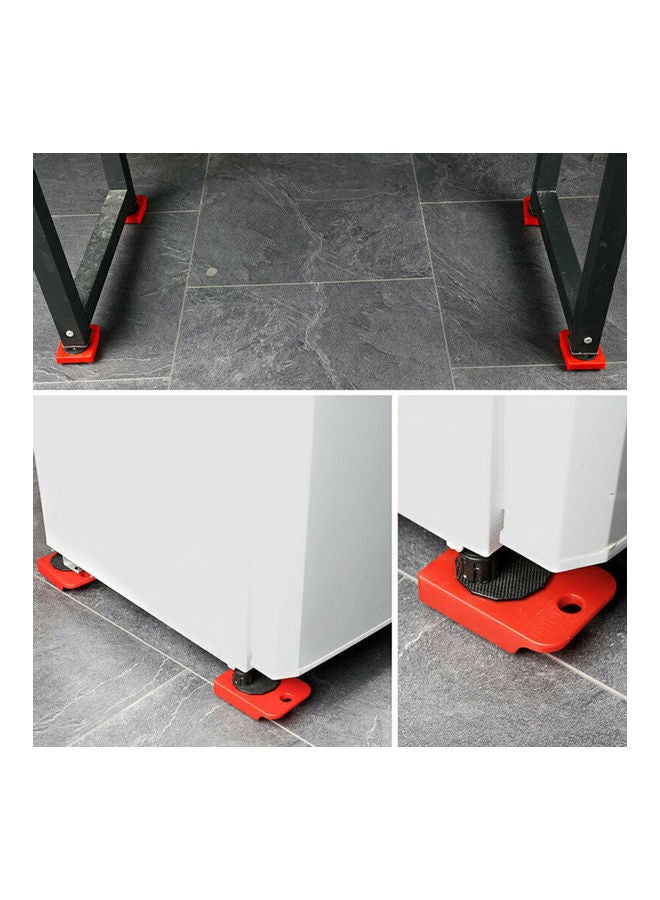 5 Piece Heavy Furniture Lifter Tool With Easy Wheel Move Red 34.00 x 9.50 x 9.50cm - Image 3