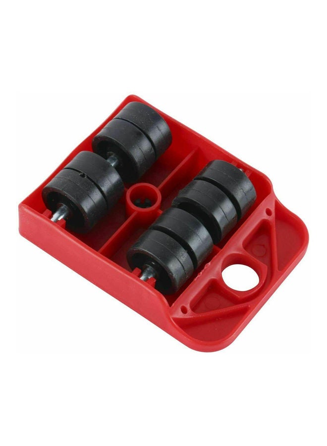5 Piece Heavy Furniture Lifter Tool With Easy Wheel Move Red 34.00 x 9.50 x 9.50cm - Image 1