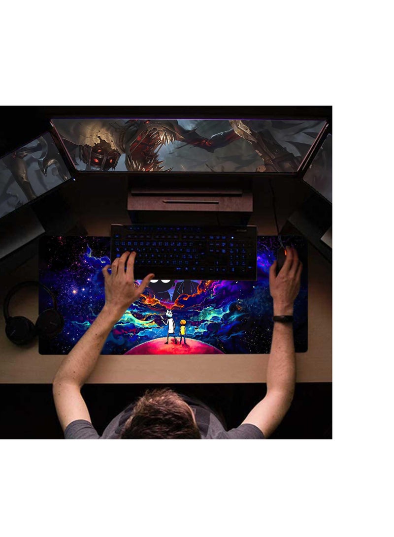 SYOSI Large Gaming Mouse Pad, Extra Large Anime Mouse Pad, Non-Slip Rubber Base and Stitched Edges Desk Pad, Smooth Surface Mouse Mat for Computer Home Office Work and Study 31.5"x15.7" - Image 3