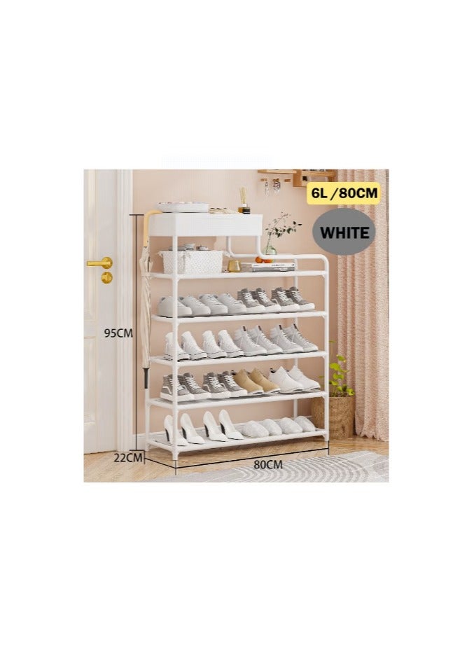 بلومنغ تايم منظم أحذية مستقل مكون من 6 طبقات مع صندوق تخزين، أبيض جديد - Image 3