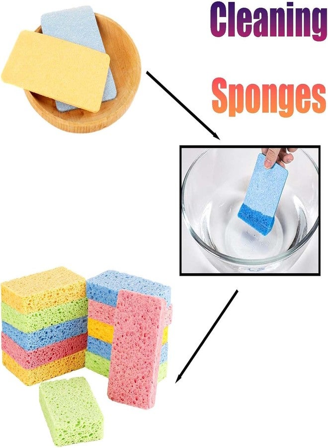 STARFLYER 2 PCS Cleaning Scrub Sponges Washing Up Cleaning Sponges Kitchen Sponges Cellulose Sponges Sponge Colourful Cellulose Natural Dish Sponge Dish Sponge Kitchen Sponges Multicolor. - Image 4