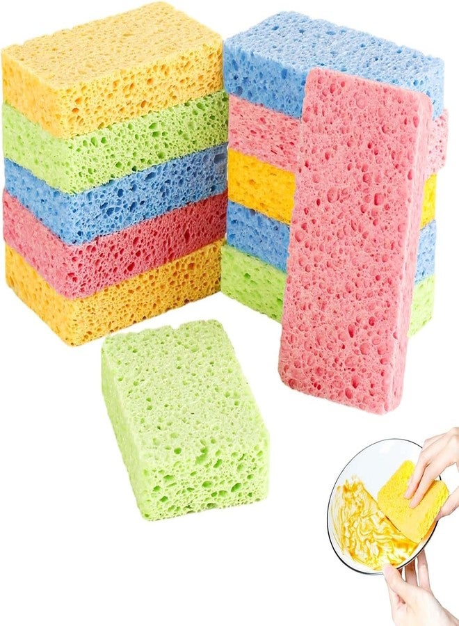STARFLYER 2 PCS Cleaning Scrub Sponges Washing Up Cleaning Sponges Kitchen Sponges Cellulose Sponges Sponge Colourful Cellulose Natural Dish Sponge Dish Sponge Kitchen Sponges Multicolor. - Image 1