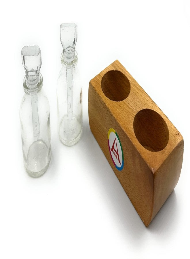 Aone Gold Testing Kit of Glass Bottles & Wooden Stand for Checking of Gold Purity/Caratage in Banks, Valuers, Lenders, Old Gold Buyers, Pawn Shop, Jewellery Retailers, Showrooms, Boutiques - Image 1