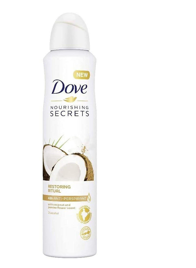 دوف أسرار التغذية زهرة جوز الهند والياسمين مع ¼ كريم مرطب مضاد للتعرق مزيل عرق منعش يدوم طويلاً 250 مل - Image 1