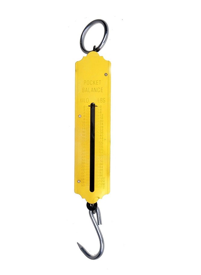 Generic Multi-use Portable Handheld Scale 50KG , Spring Scale, Durable Metal Construction, Easy to Use, Dual Indicator in Kilograms (kg) and Pounds (lbs), Equipped with a top hanging loop and bottom hook for secure loading, Ideal for weighing bags and luggage before travel and for weighing produce and crops  - Image 1